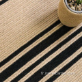 Tapis de jute en plein air intérieur tissé en fibre naturelle